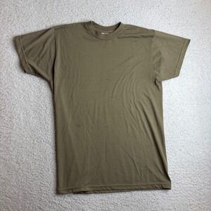 Vintage UNICOR Military T-Shirt Mens Medium Tan Polyester paper thin blank